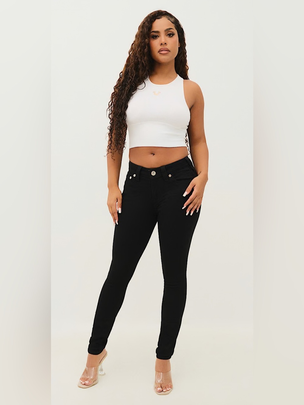 True Religion Jennie Curvy Mid Rise Skinny Jeans